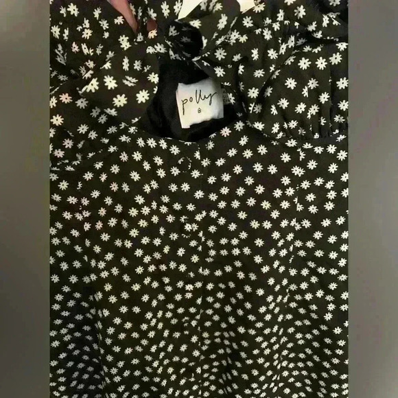 Princess Polly Black White Marion Floral Tie Front Mini Dress Size 4 - Picture 4 of 9